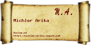 Michler Arika névjegykártya